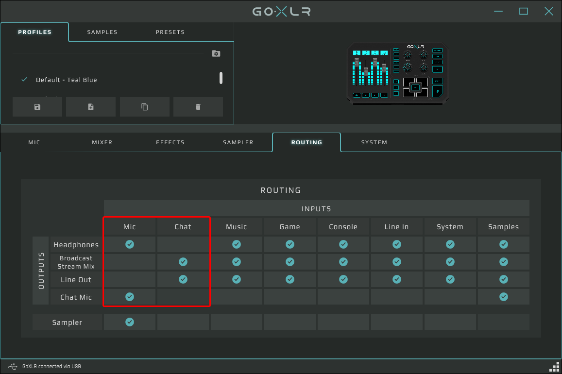 GO XLＲ 的虛擬音訊 MIXER